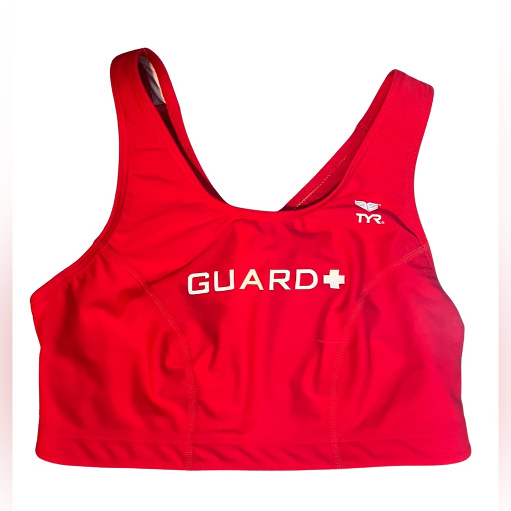 EUC❤️ TYR Women’s Red Life Guard Racerback Bikini Top